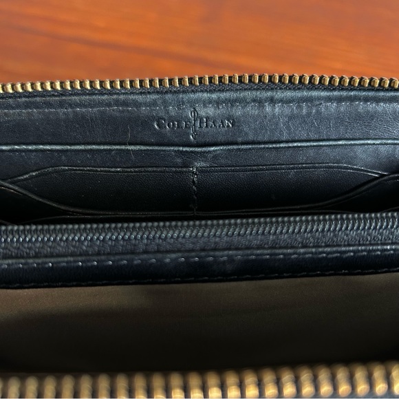 Cole Haan Black Leather Wallet w/Gold Hardware - Picture 6 of 12